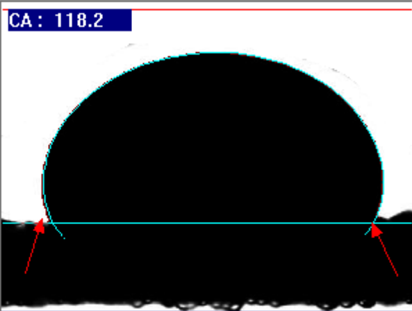 视频光学接触角测量仪 Young-Laplace方程拟合效果图